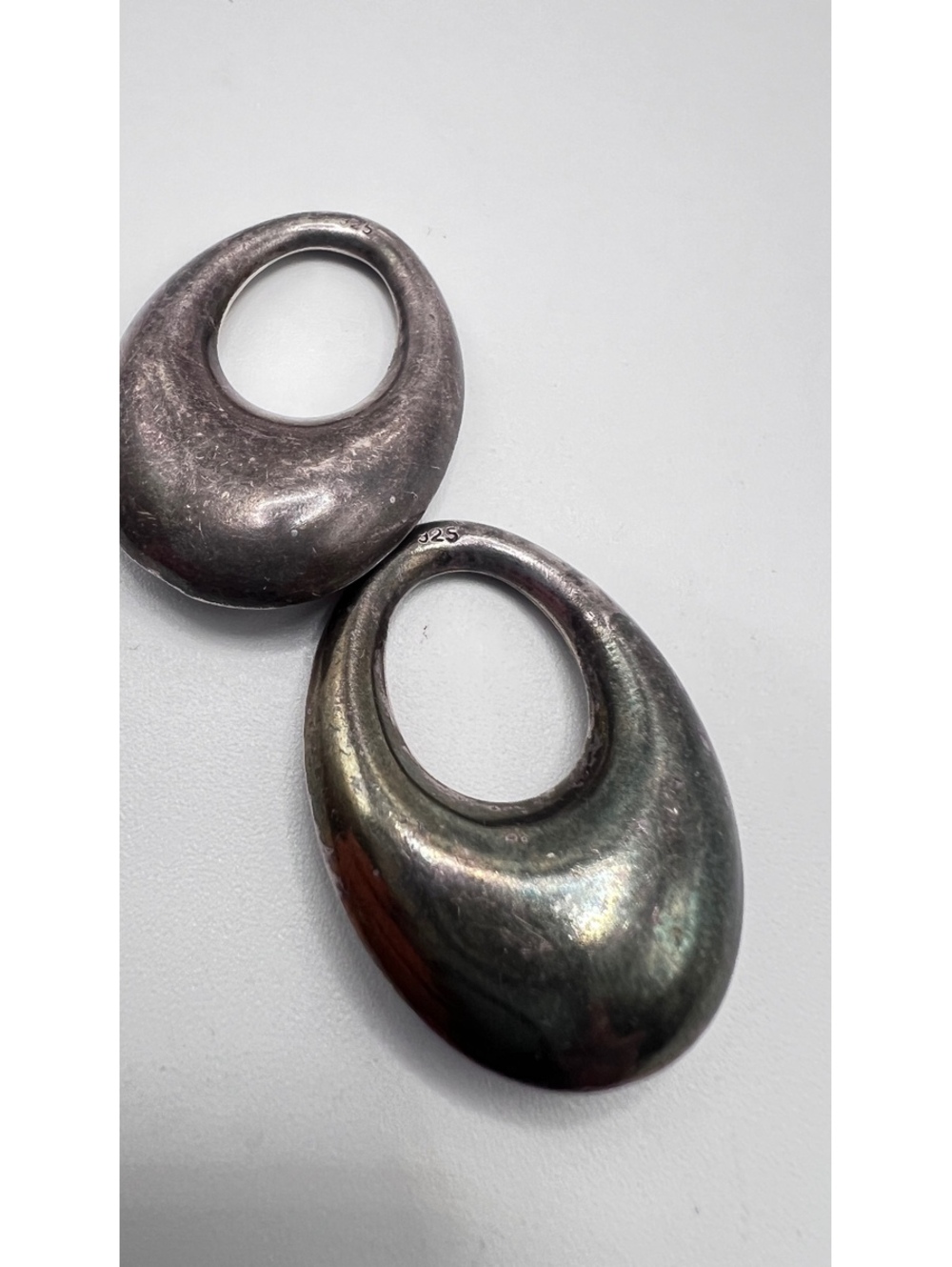 925 Sterling Silver Modernist Teardrop Jewelry Components – Pair